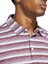 adidas Two-Color Stripe Polo Shirt - Aurora Ruby/White