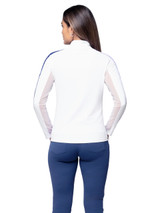 IBKUL Colour Block Long Sleeve Mock Neck Top - Lavender/Navy