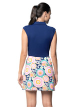 IBKUL Leona Print Layered Skort (17.25") - Navy Multi