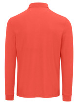 Greg Norman Long Sleeve Pique Shark Polo - Spiced Coral