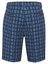 Greg Norman Daniel Printed Plaid 4-Way Stretch Tech Short - Navy