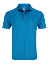 FootJoy Leaf Print Lisle Polo Shirt - Emerald/Blue