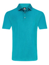 FootJoy Skyscraper Print Lisle Polo Shirt (Athletic Fit) - Blue/Emerald