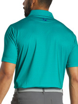 FootJoy Skyscraper Print Lisle Polo Shirt (Athletic Fit) - Blue/Emerald