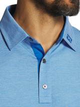 FootJoy Heather Stripe Lisle Polo Shirt - Blue