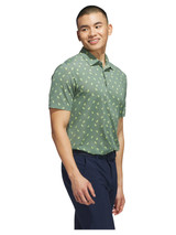 adidas Ultimate365 Printed Mesh Polo Shirt - Silver Green/Pure Sulfur