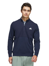 adidas Ultimate365 Tour Twistknit Quarter Zip Pullover - Collegiate Navy