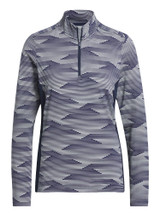 adidas Womens Ultimate365 Printed Quarter-Zip Mock - Collegiate Navy