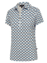 Birdee Sport Women's Astra Zipper Short Sleeve Top - White/Crystal