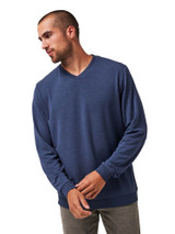 TravisMathew Amenities V-Neck - Heather Blue Nights