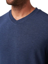 TravisMathew Amenities V-Neck - Heather Blue Nights