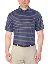 Ben Hogan Birdseye Printed Stripe Polo Shirt - Peacoat