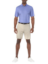Ben Hogan Birdseye Printed Stripe Polo Shirt - Cornflower Blue