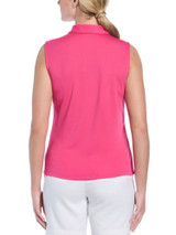 Ben Hogan Women's Solid Ventilation Sleeveless Polo - Fuchsia Purple