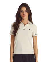 Malbon Womens Anna Short Sleeve Polo - Ivory