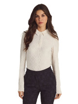 Malbon Womens Sophie Long Sleeve Polo - Ivory