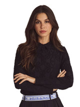 Malbon Womens Sophie Long Sleeve Polo - Black