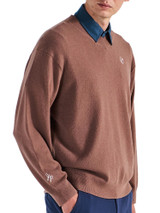 Malbon x Jasper Parnevik V-Neck Merino Wool Sweater - Chocolate