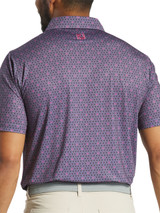 FootJoy Flying Wasp Print Lisle Polo Shirt (Athletic Fit) - Dusk/Black/Pink