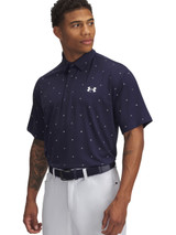 Under Armour Playoff 3.0 Printed Polo - Midnight Navy/White