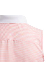 adidas Girls Ottoman Striped Sleeveless Polo Shirt - Semi Pink Spark