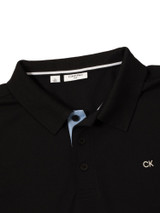 Calvin Klein Cotton Blend Quad Polo - Black