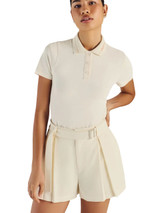 Malbon Womens Amara Pleated Short - Ivory