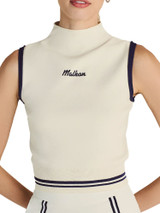 Malbon Womens Kara Mock Neck Vest - Ivory