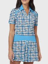 Original Penguin Womens Geo Kitty Printed Shirt Polo - Black Iris