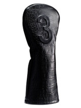 Vessel Lux Embosse 3 Wood Headcover - Croc Black