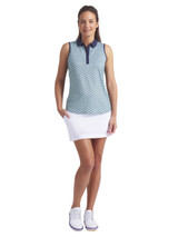 Puma Womens CLOUDSPUN Scallop SL Golf Polo - Sea Glass/Green Terrain
