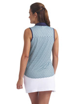 Puma Womens CLOUDSPUN Scallop SL Golf Polo - Sea Glass/Green Terrain