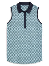 Puma Womens CLOUDSPUN Scallop SL Golf Polo - Sea Glass/Green Terrain