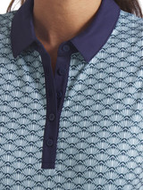 Puma Womens CLOUDSPUN Scallop SL Golf Polo - Sea Glass/Green Terrain