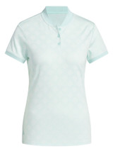 adidas Womens Ultimate365 Jacquard Short Sleeve Polo Shirt - Semi Flash Aqua