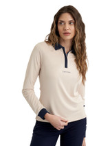 Calvin Klein Womens Mila Long Sleeve Polo - Tapioca