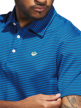 adidas Originals Stripe Pique Polo - Blue Bird/Night Indigo