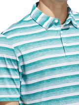 adidas Two-Colour Striped Polo Shirt - Pure Teal/White