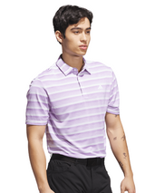 adidas Two-Colour Striped Polo Shirt - Powder Plum/White
