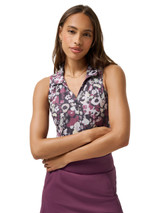 TravisMathew Women's Featherweight Printed SL Polo - Greystone Floral Multi