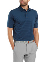 FootJoy Lisle Micro Feeder Stripe Polo Shirt (Athletic Fit) - Navy