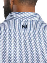 FootJoy Lisle Houndstooth Geo Print Polo (Athletic Fit) - White/Navy/Grey