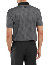 FootJoy Checker Print Lisle Polo Shirt (Athletic Fit) - Black