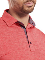 FootJoy Heather Lisle w/Trim Polo Shirt (Athletic Fit) - Hibiscus