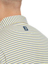 FootJoy Balance Stripe Lisle Polo Shirt - White/Navy/Grey
