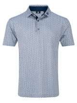 FootJoy Citrus Print Lisle Polo Shirt (Athletic Fit) - Grey/Navy