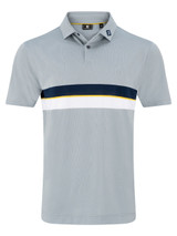 FootJoy Double Chest Band Pique Polo Shirt (Athletic Fit) - Grey