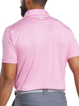 FootJoy Lisle Houndstooth Geo Print Polo (Athletic Fit) - Pink Lemonade/Sky/Wht