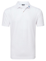 FootJoy Bounce Print Pique Polo Shirt (Athletic Fit) - White