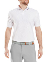 FootJoy Bounce Print Pique Polo Shirt (Athletic Fit) - White